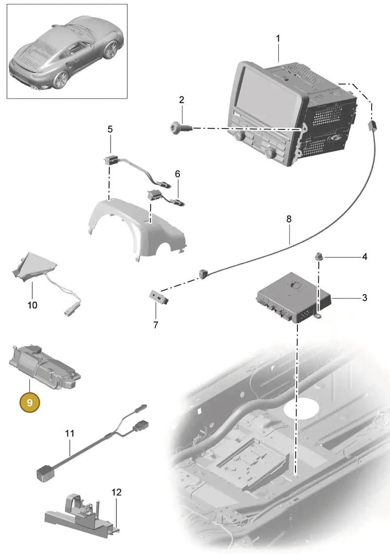 9P1035755 — Porsche GT2 RS Clubsport (2013-2020) diagram p42911000, position 9