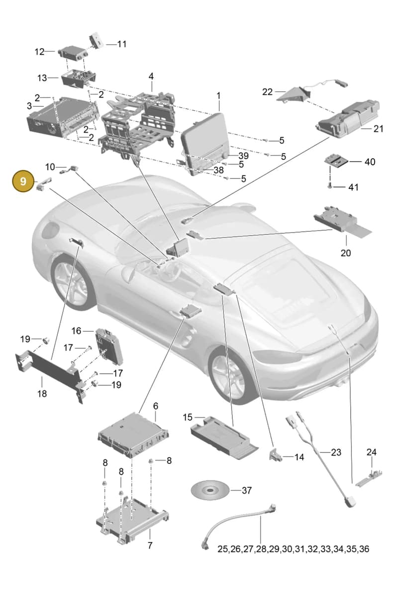 9P1035755 — Porsche Cayman (2016-2019) diagram p50911000, position 9