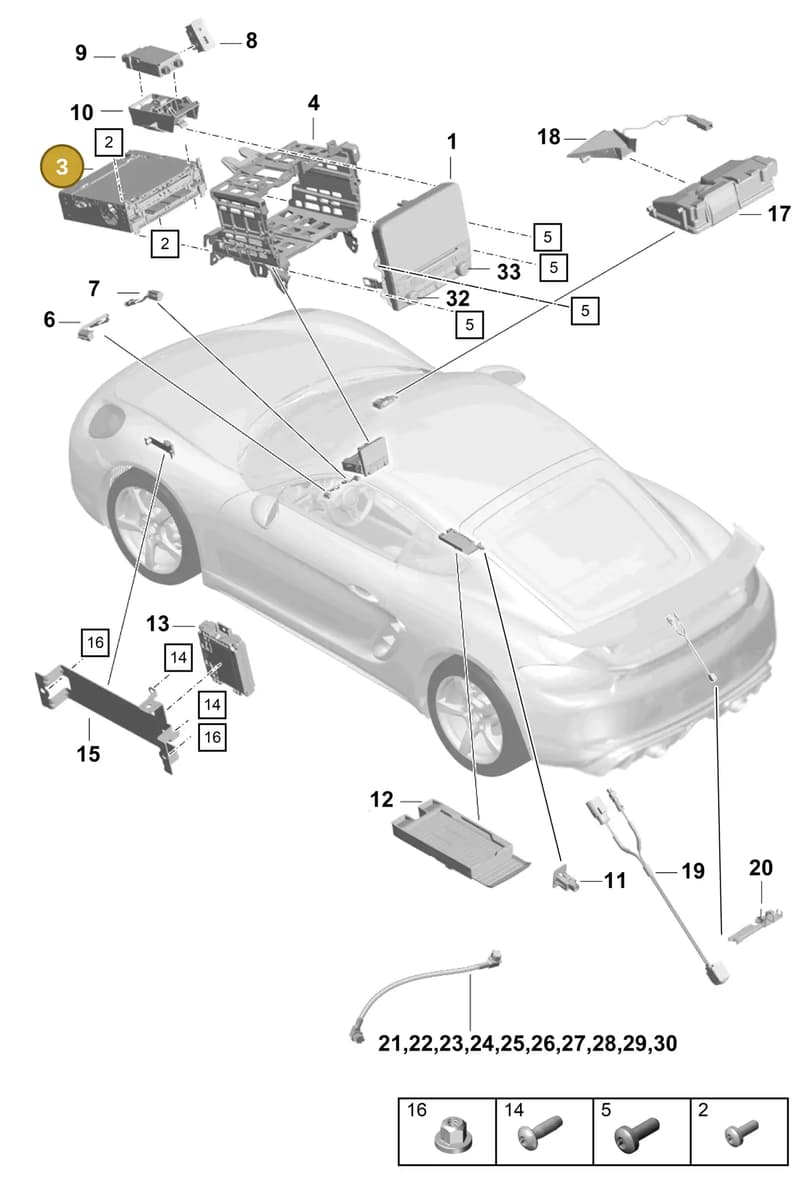 9P1035893R — Porsche Cayman (2019-2022) diagram p55911000, position 3