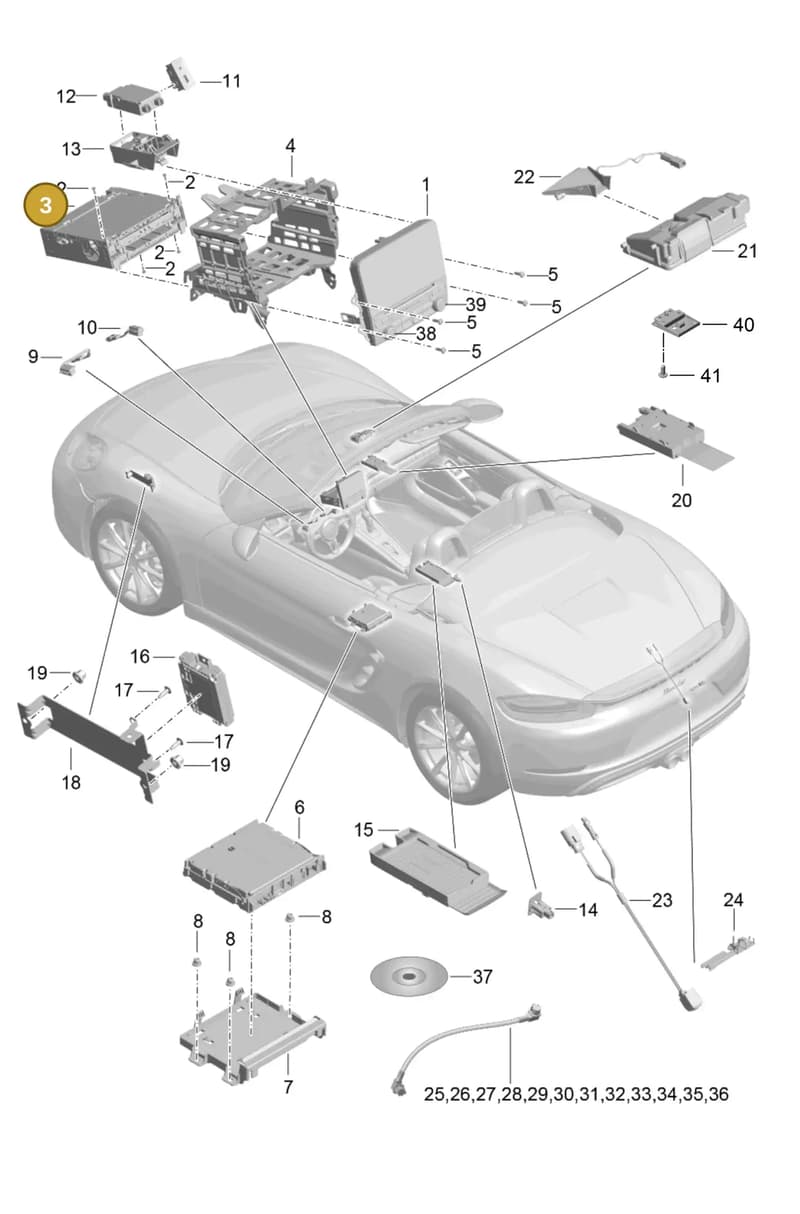 9P1035895M — Porsche Boxster (2016-2019) diagram p48911000, position 3