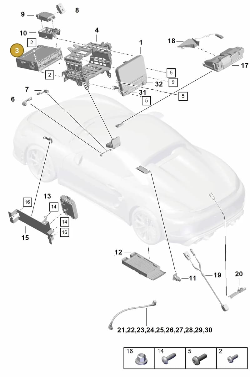 9P1035896M — Porsche Boxster Spyder (2019-2020) diagram p54911000, position 3