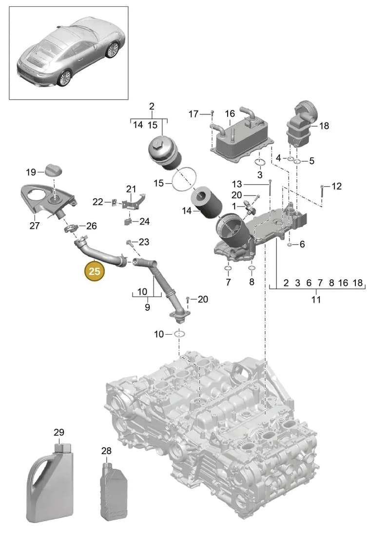 9P1115310 — Porsche 911 (2016-2019) diagram p47105020, position 14