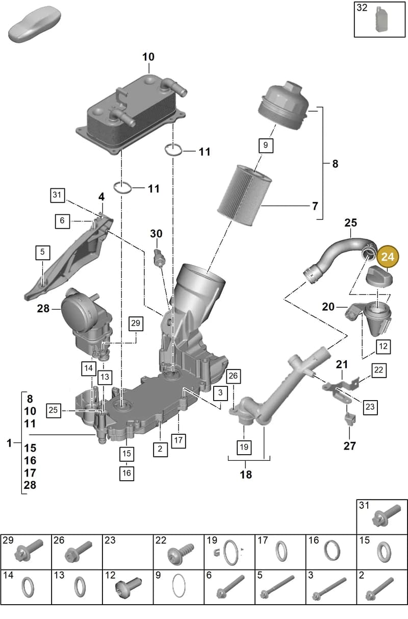 9P1115423B — Porsche 911 (2024-2025) diagram p63104100, position 24