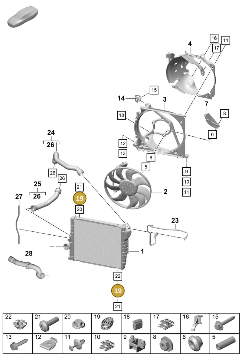 9P1121241 — Porsche Boxster Spyder (2019-2020) diagram p55105200, position 19