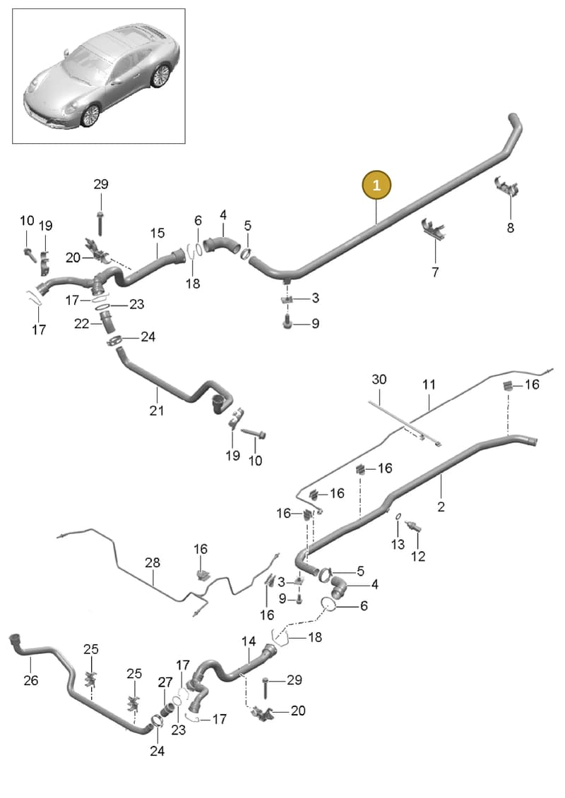 9P1121251 — Porsche 911 (2016-2019) diagram p47105010, position 1