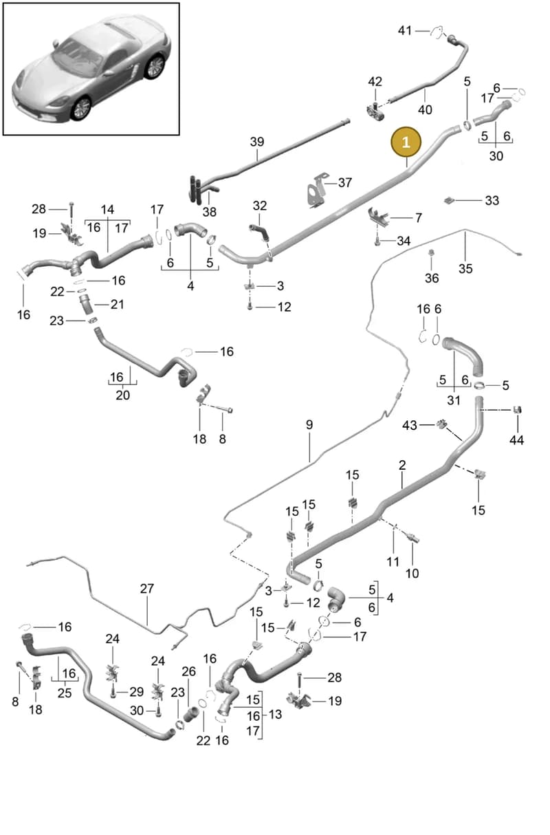 9P1121251 — Porsche Boxster (2016-2019) diagram p48105010, position 1
