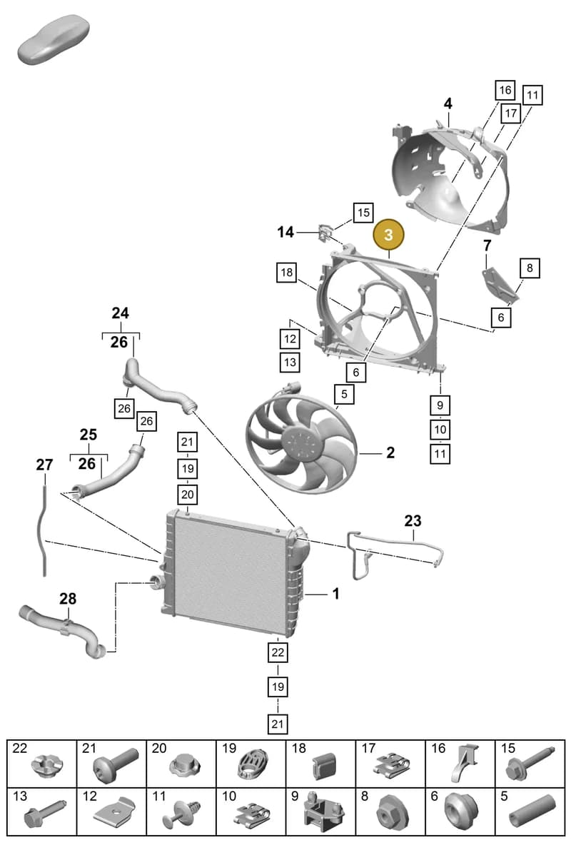 9P1121383A — Porsche Boxster Spyder (2019-2020) diagram p55105200, position 3