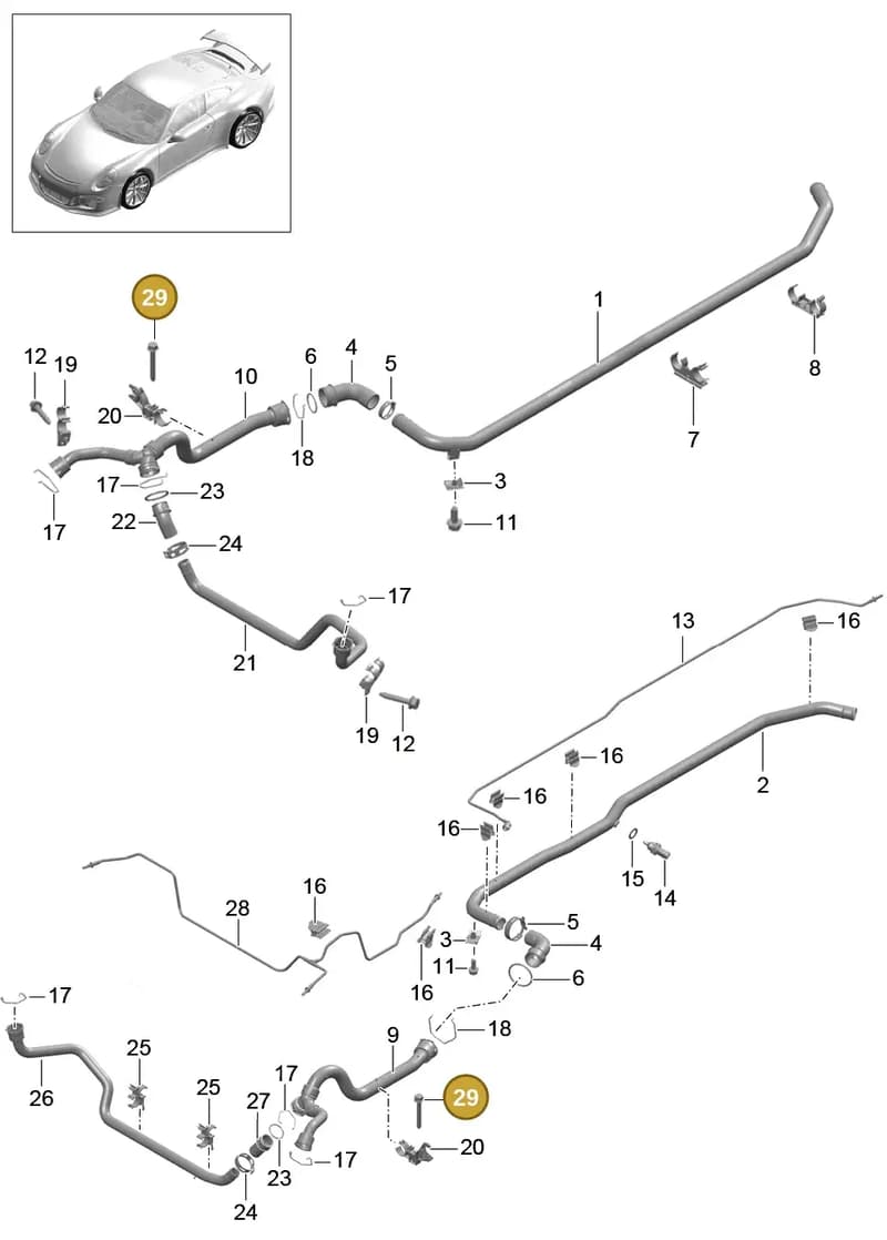 9P1121465 — Porsche 911 (2013-2020) diagram p41105010, position 29