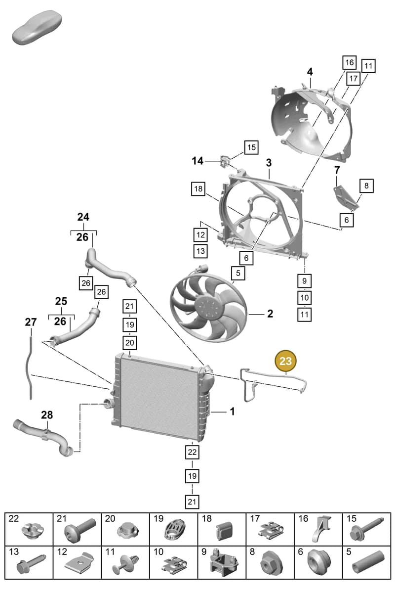 9P1121465 — Porsche Boxster Spyder (2019-2020) diagram p55105200, position 23