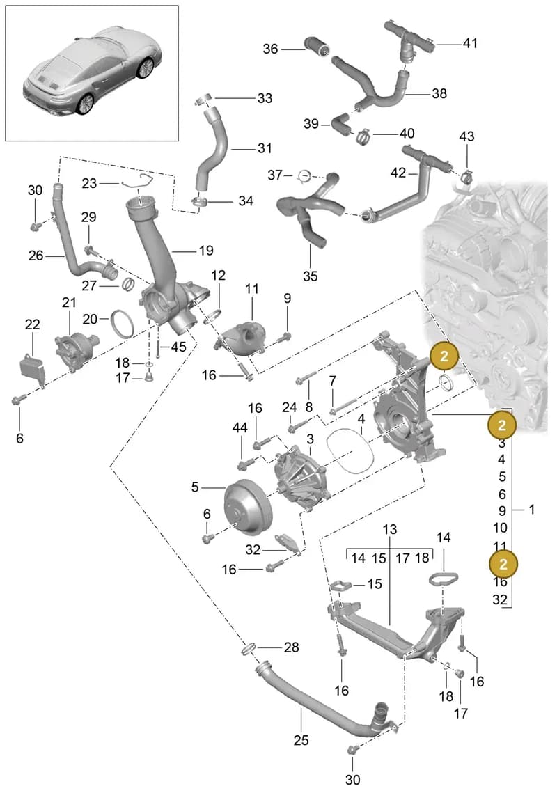 9P1121568 — Porsche 911 (2013-2020) diagram p42105000, position 2