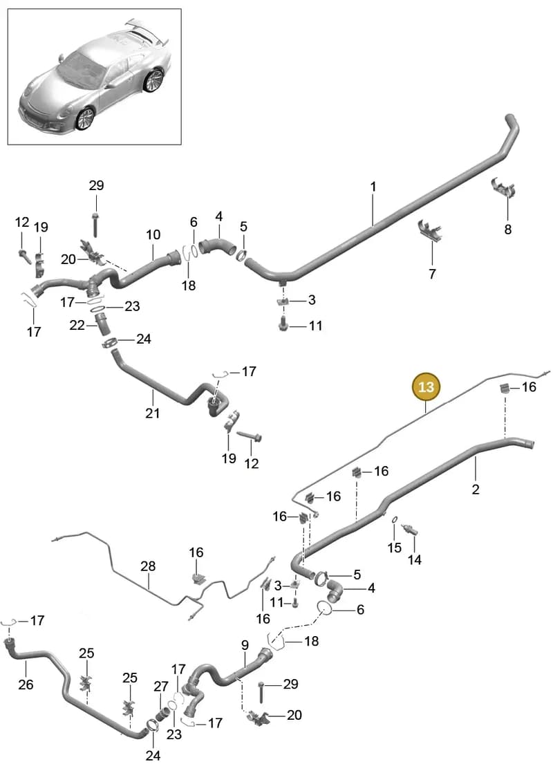 9P1121611 — Porsche 911 (2013-2020) diagram p41105010, position 13