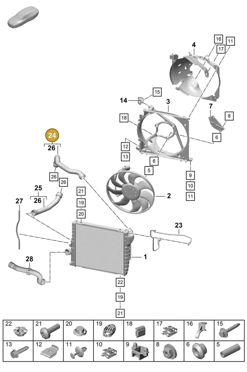 9P1121611 — Porsche Boxster Spyder (2019-2020) diagram p55105200, position 24