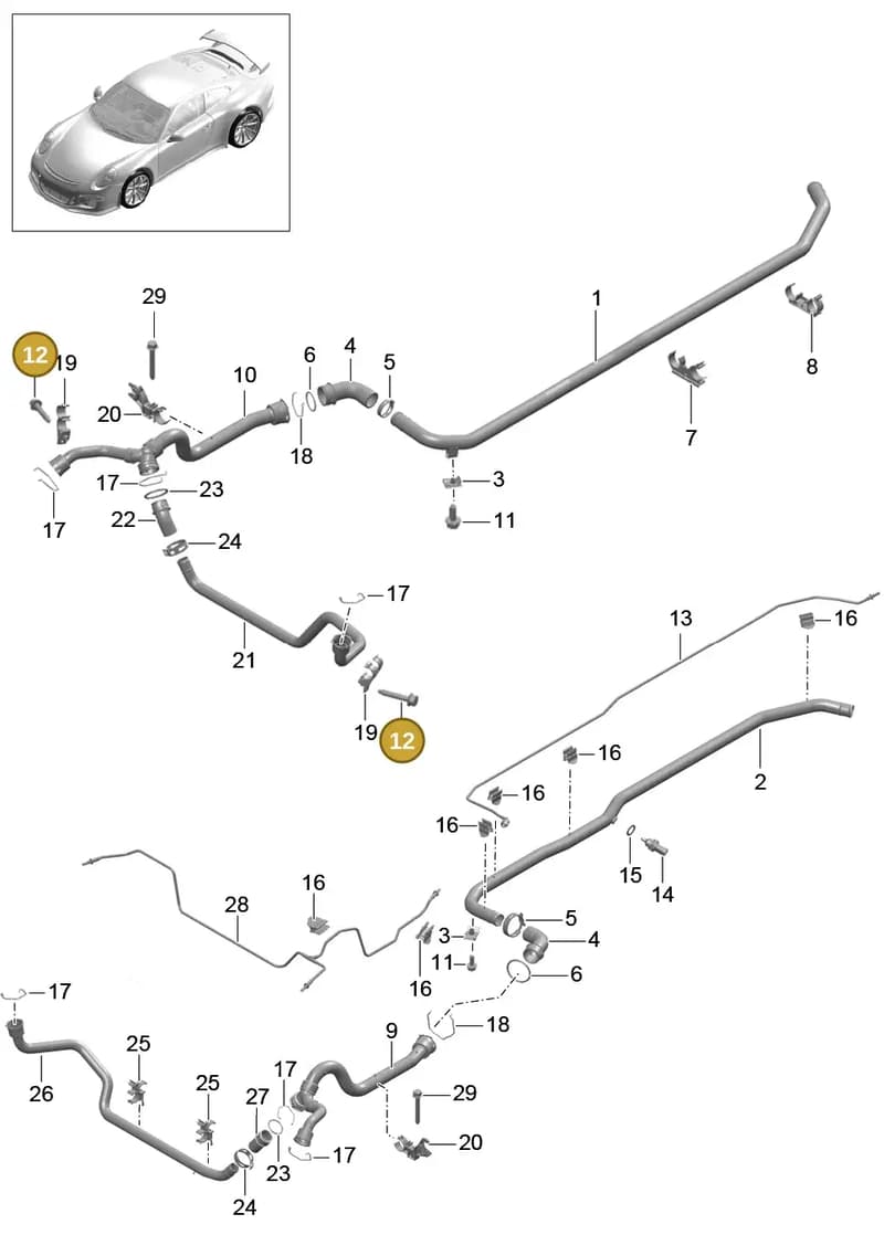 9P1121624 — Porsche 911 (2013-2020) diagram p41105010, position 12
