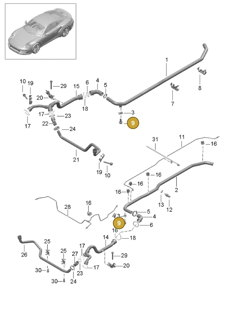 9P1121624 — Porsche GT2 RS Clubsport (2013-2020) diagram p42105010, position 9