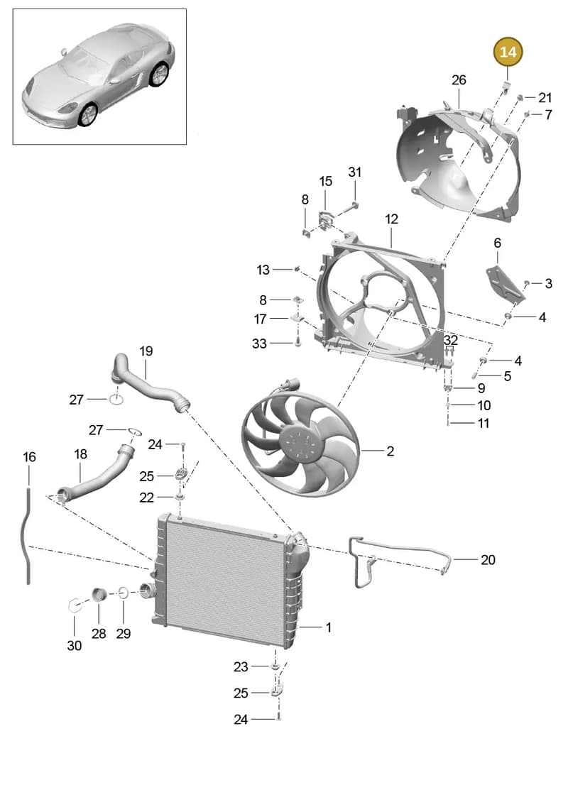 9P1121724 — Porsche Cayman (2016-2019) diagram p50105015, position 14