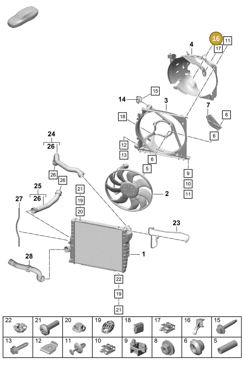 9P1121724 — Porsche Boxster Spyder (2019-2020) diagram p55105200, position 16