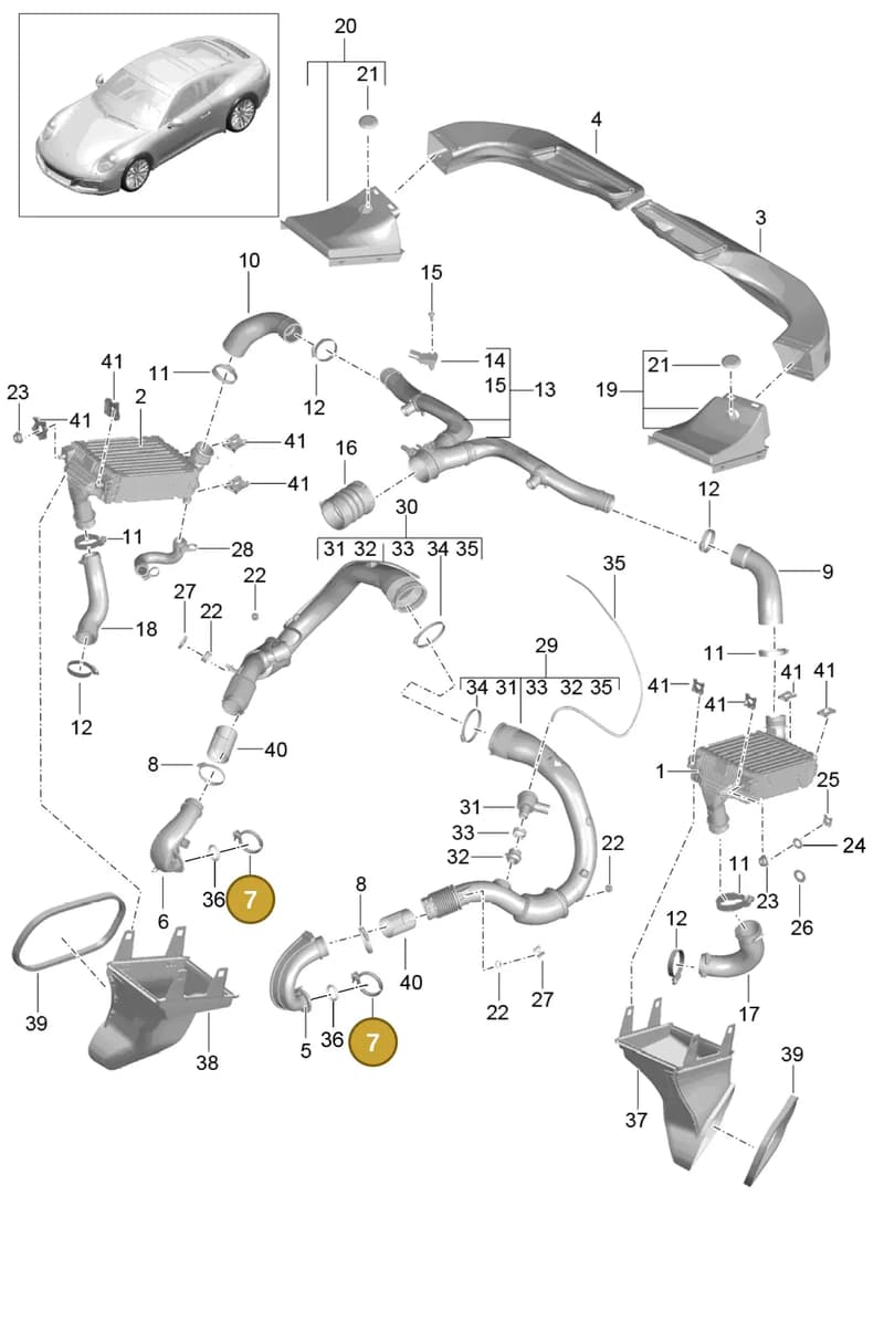 9P1129260A — Porsche 911 (2016-2019) diagram p47107020, position 7