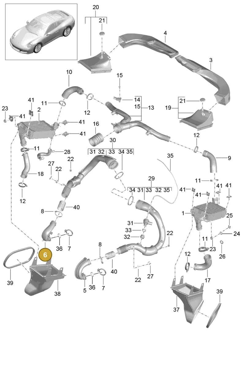 9P1145584A — Porsche 911 (2016-2019) diagram p47107020, position 6