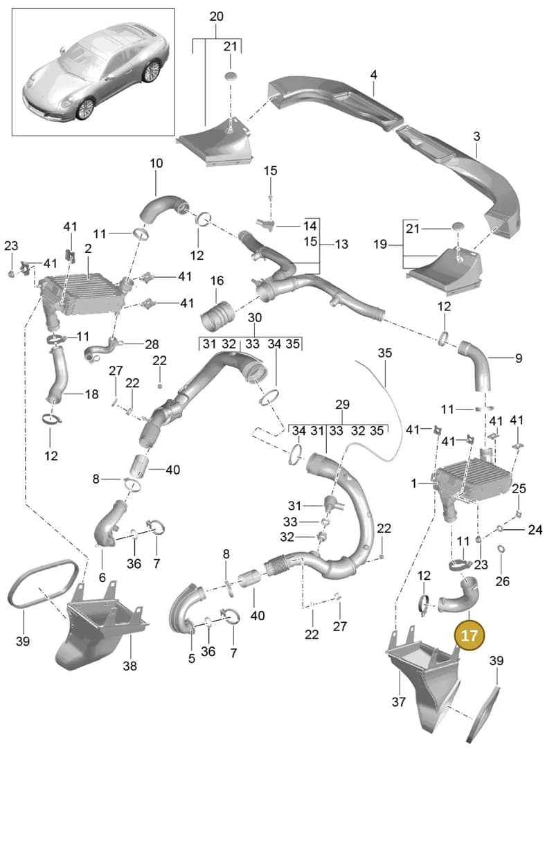 9P1145719A — Porsche 911 (2016-2019) diagram p47107020, position 17