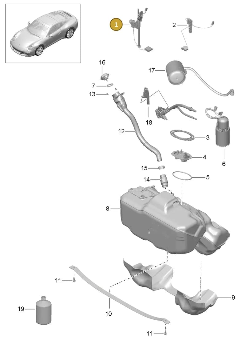 9P1201082 — Porsche 911 (2016-2019) diagram p47201000, position 1
