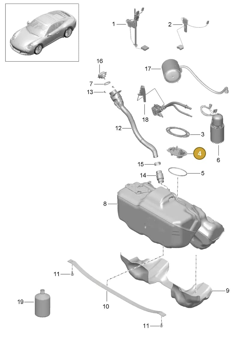 9P1201194A — Porsche 911 (2016-2019) diagram p47201000, position 4