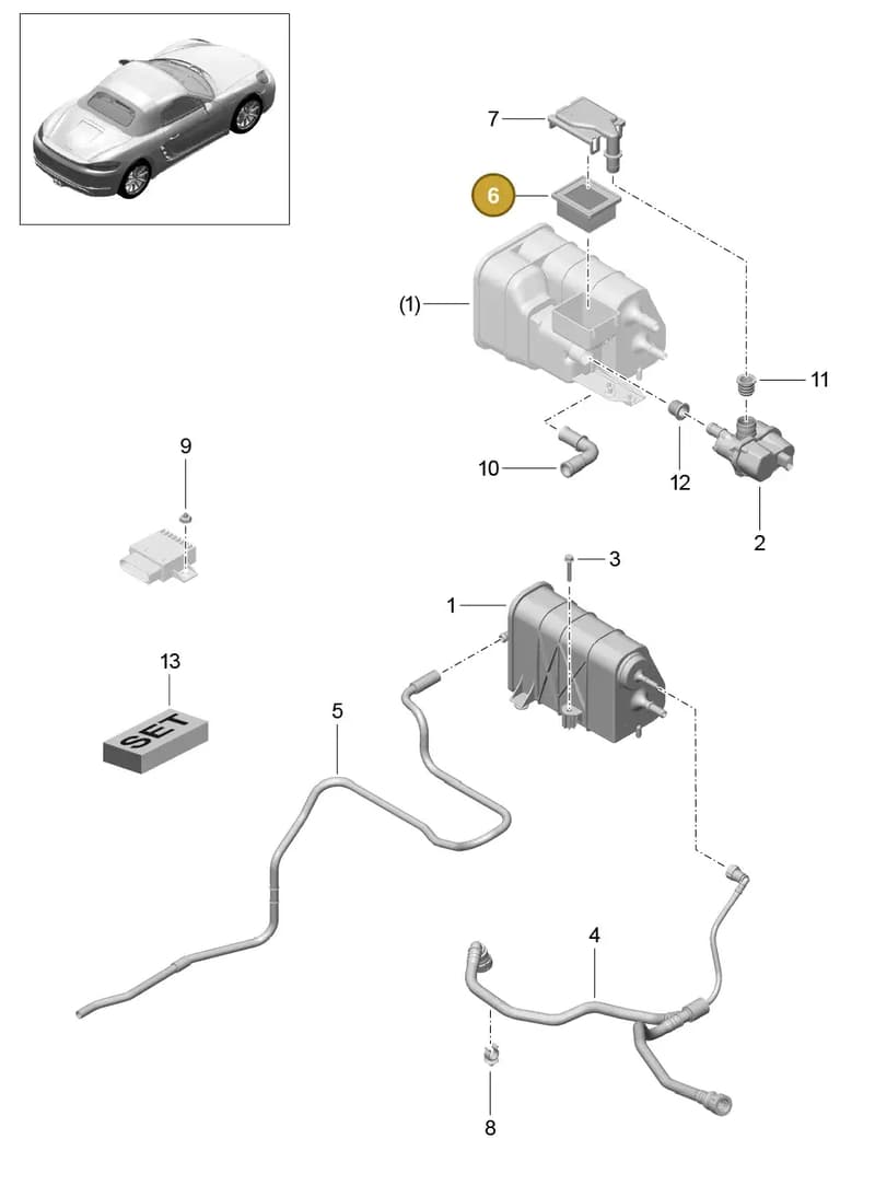 9P1201370 — Porsche Boxster (2016-2019) diagram p48201020, position 6