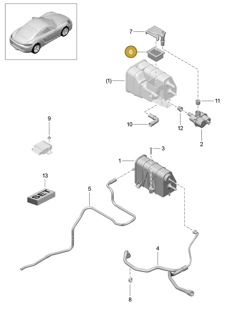 9P1201370 — Porsche Cayman (2016-2019) diagram p50201020, position 6