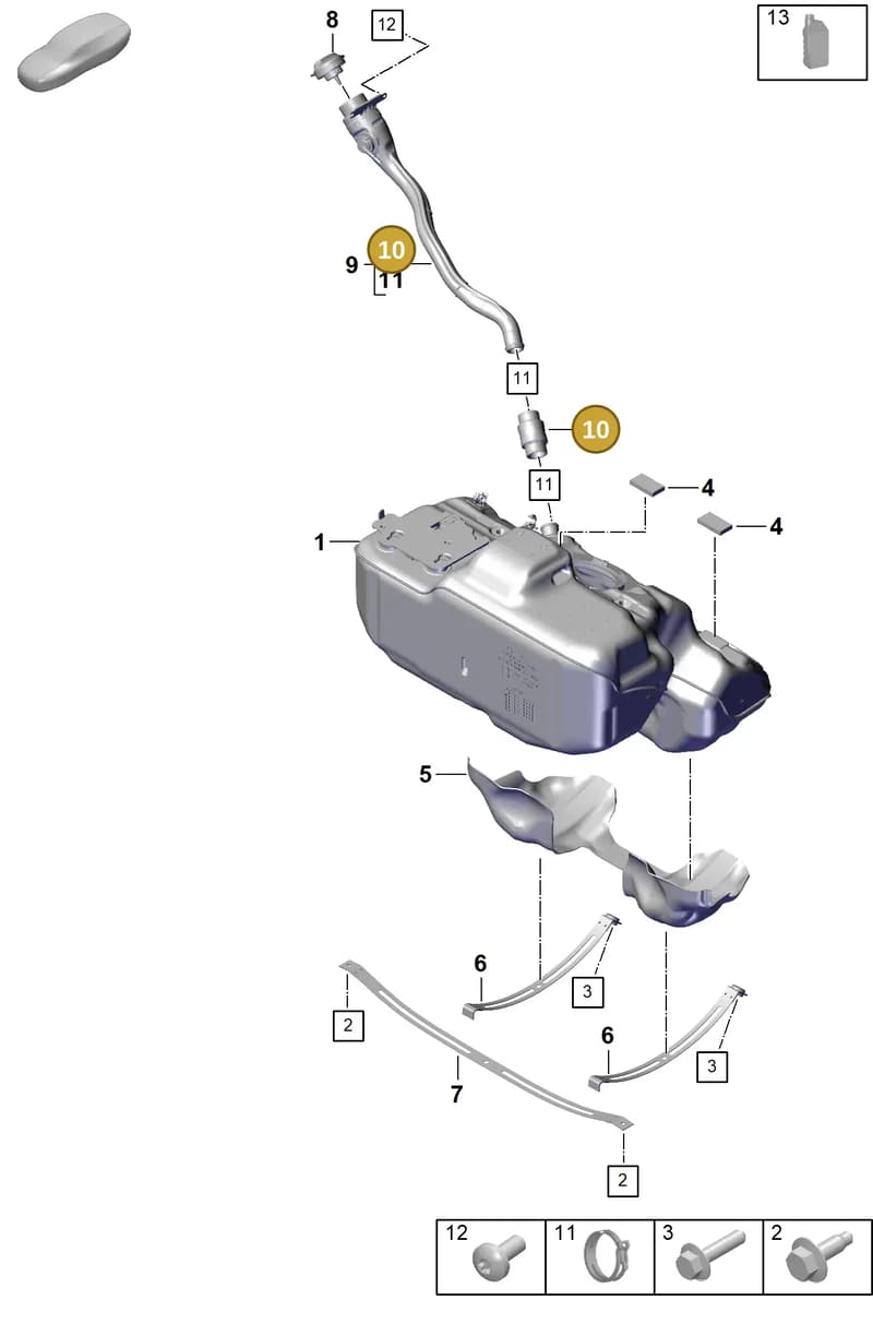 9P1201543 — Porsche 911 (2024-2025) diagram p63201000, position 10