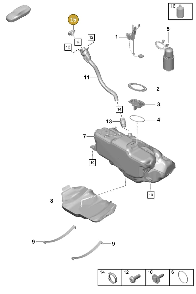 9P1201550 — Porsche Boxster Spyder (2019-2020) diagram p55201000, position 15