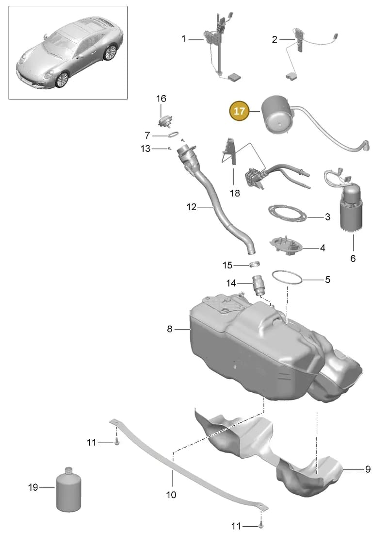 9P1201847 — Porsche 911 (2016-2019) diagram p47201000, position 17