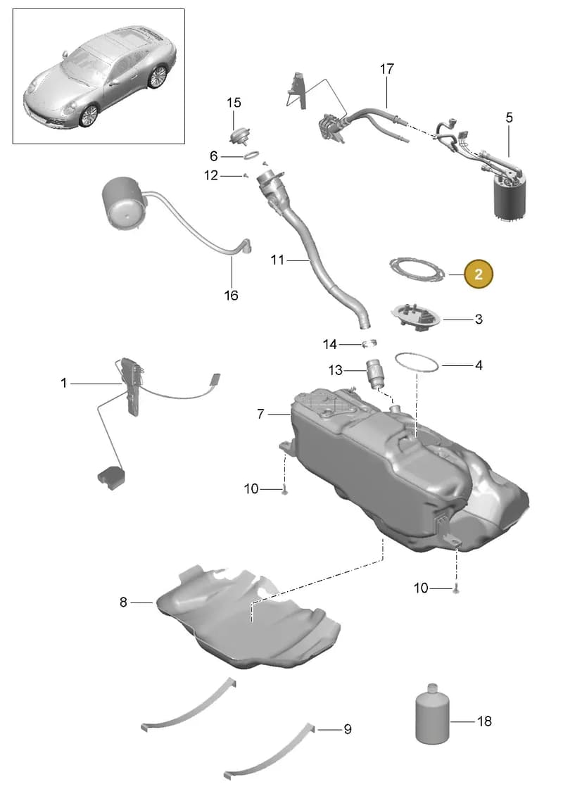 9P1201915A — Porsche 911 (2013-2020) diagram p42201000, position 2