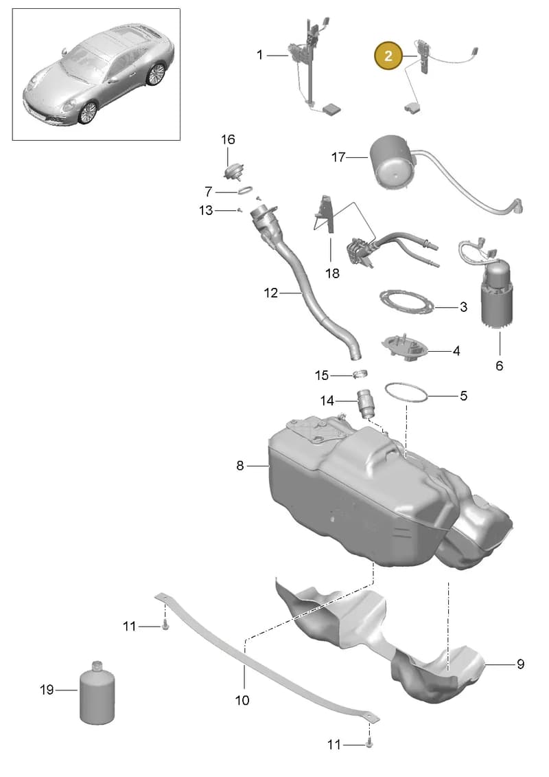 9P1201915 — Porsche 911 (2016-2019) diagram p47201000, position 2
