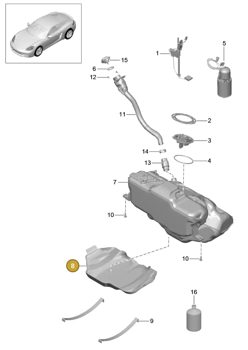 9P1201975 — Porsche Cayman (2016-2019) diagram p50201000, position 8