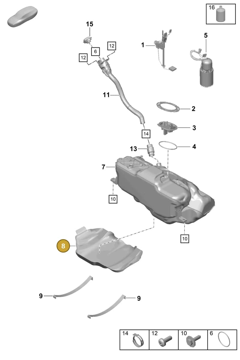 9P1201975 — Porsche Boxster Spyder (2019-2020) diagram p55201000, position 8