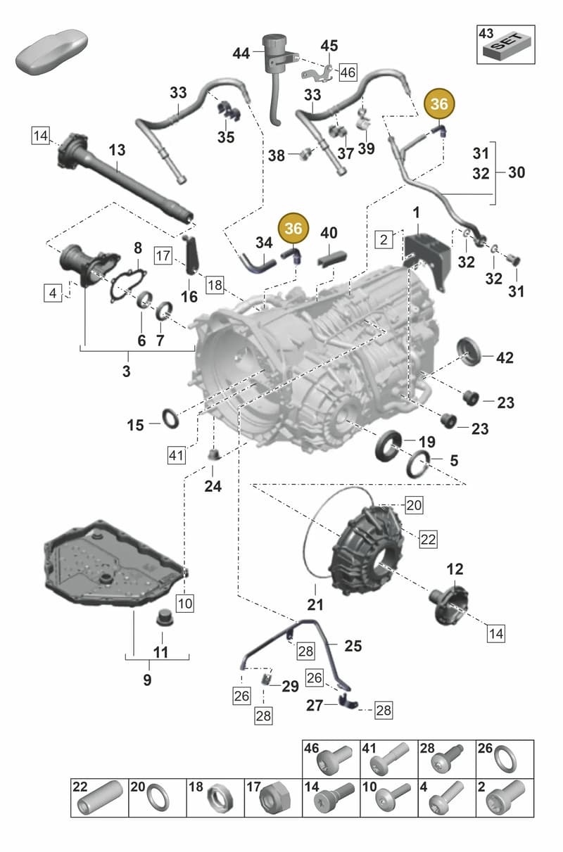 9P1301065 — Porsche 911 (2021-2022) diagram p59302100, position 36