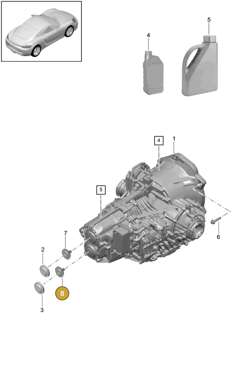9P1301615 — Porsche Cayman (2016-2019) diagram p50320000, position 8