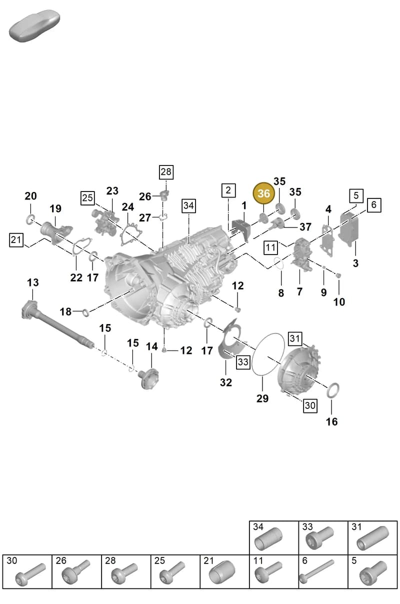 9P1301615 — Porsche 911 (2021-2022) diagram p59301100, position 36