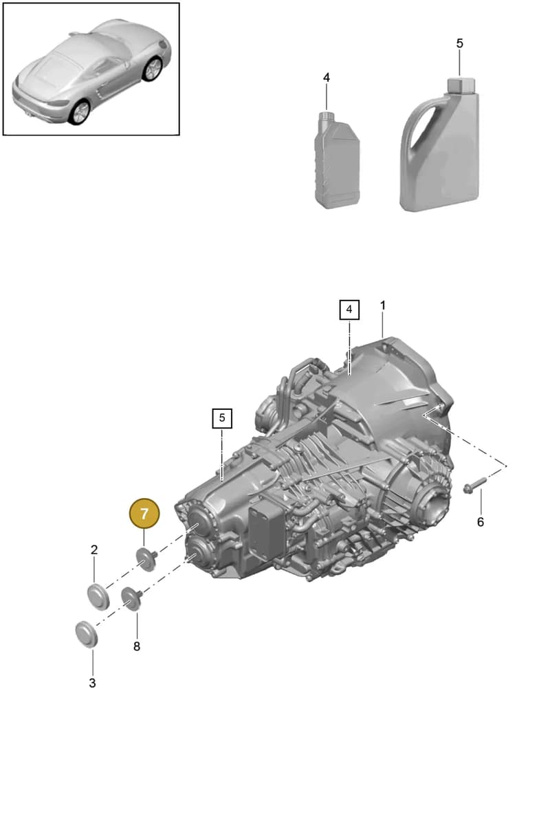9P1301623 — Porsche Cayman (2016-2019) diagram p50320000, position 7