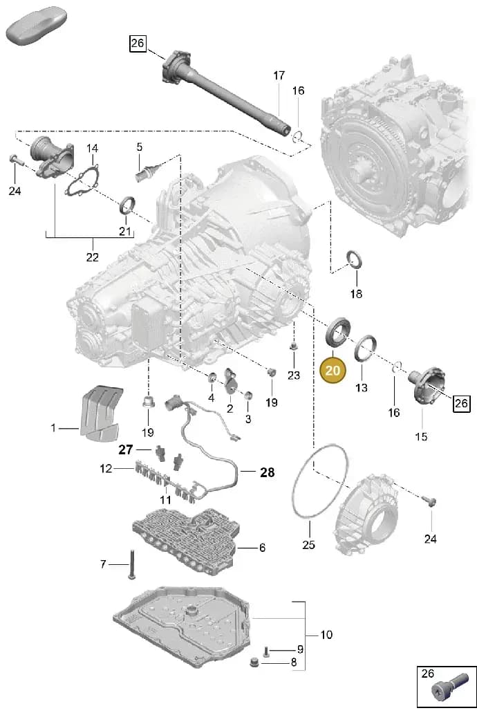 9P1301665 — Porsche Boxster Spyder (2019-2020) diagram p54320050, position 20