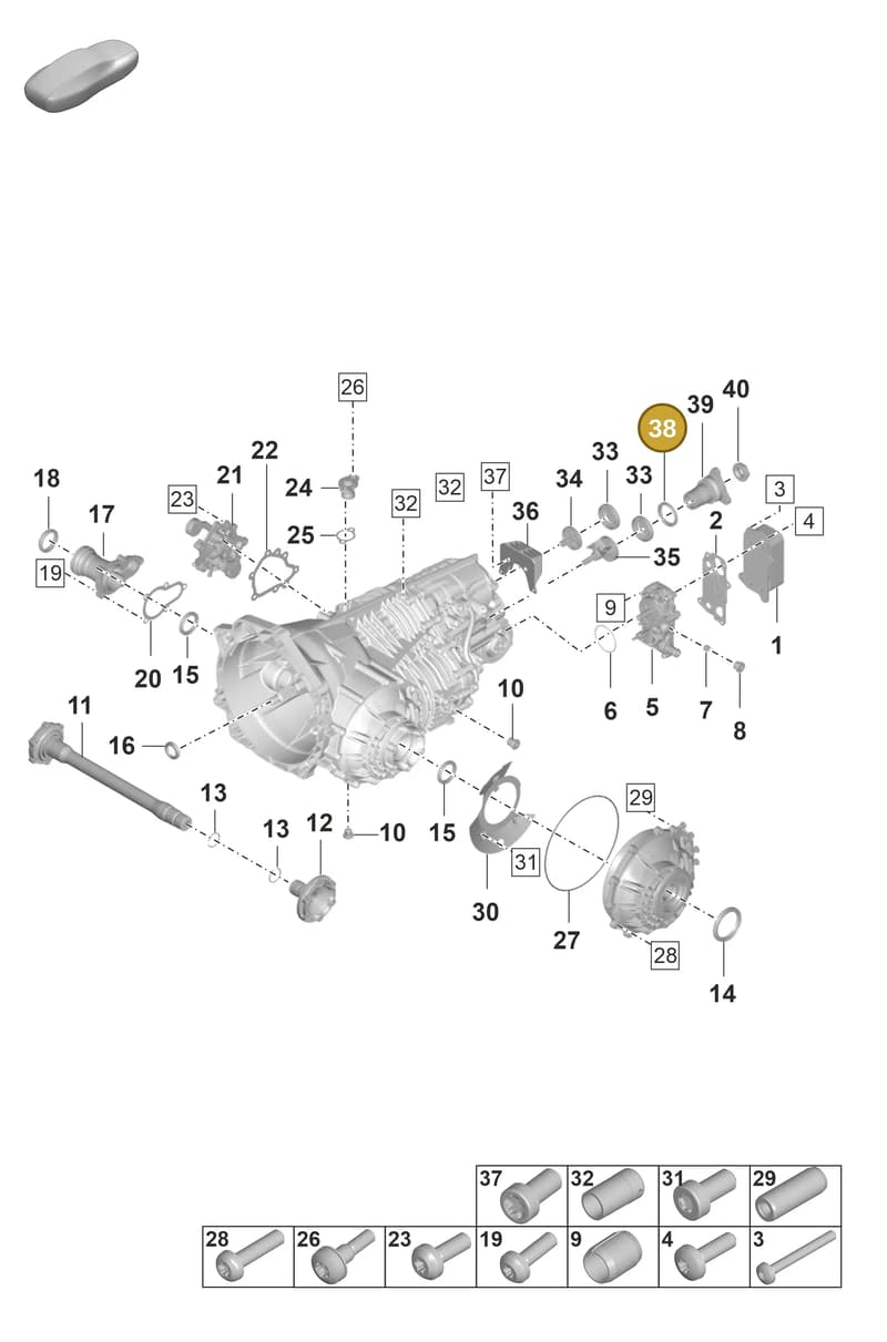 9P1311189A — Porsche 911 (2018-2024) diagram p53301100, position 38