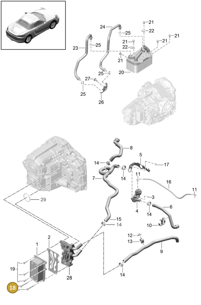 9P1399265C — Porsche Boxster (2016-2019) diagram p48360000, position 18