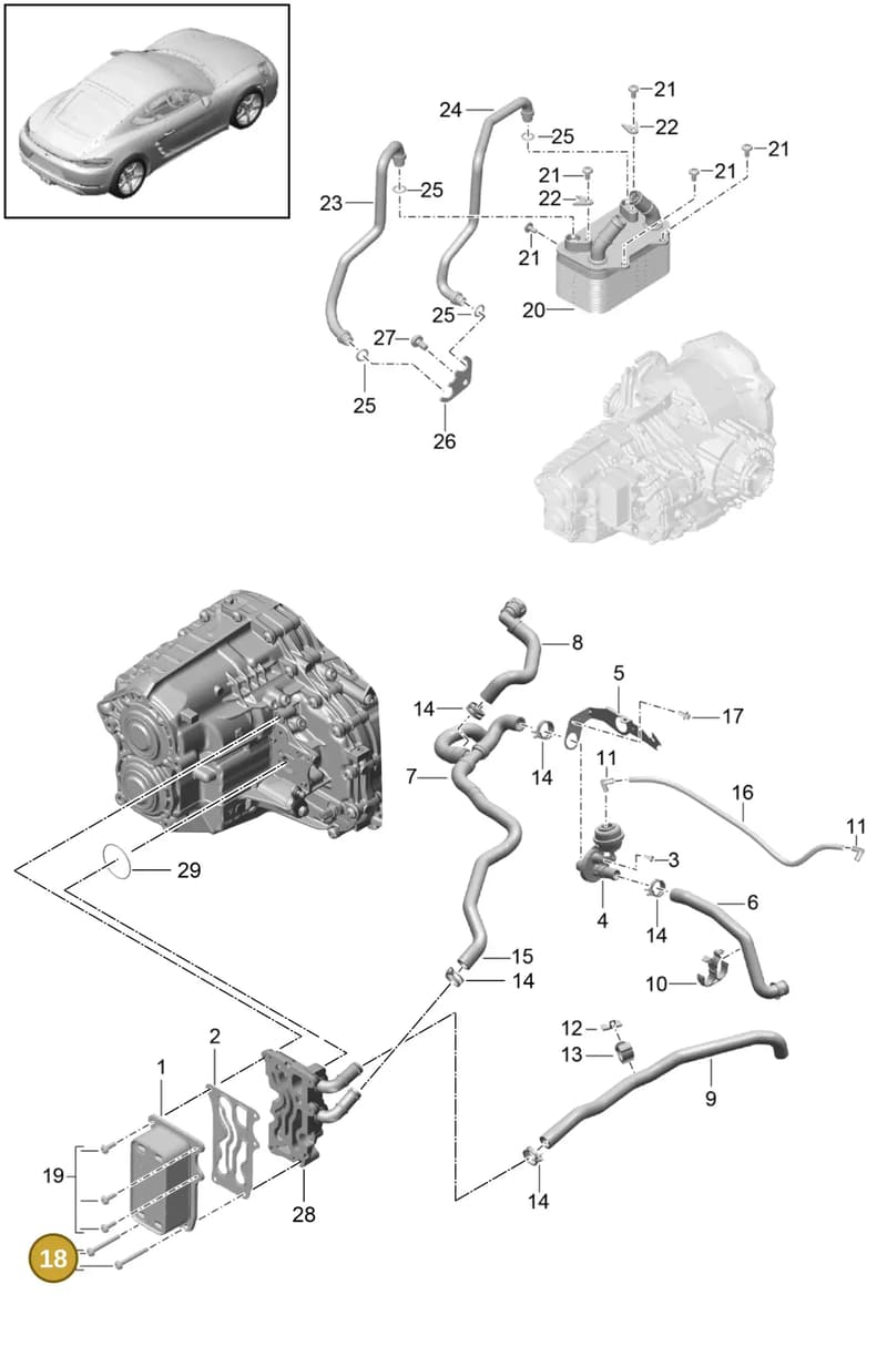 9P1399265C — Porsche Cayman (2016-2019) diagram p50360000, position 18