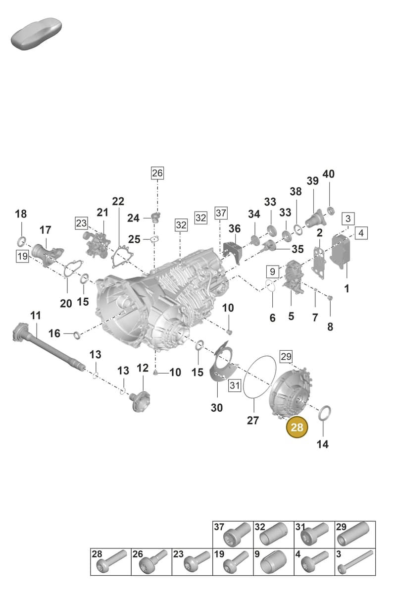 9P1399265K — Porsche 911 (2018-2024) diagram p53301100, position 28