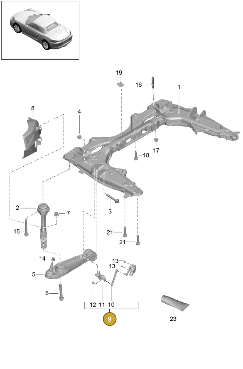 9P1407615 — Porsche Boxster (2016-2019) diagram p48401000, position 9