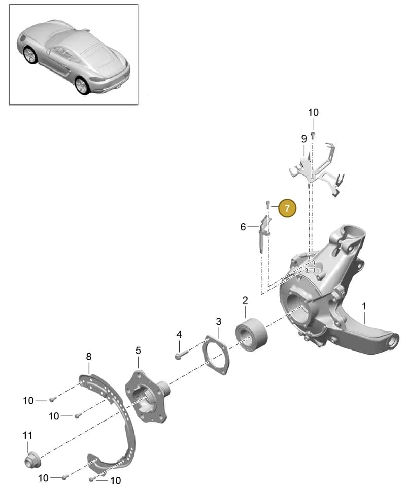 9P1407615 — Porsche Cayman (2016-2019) diagram p50501020, position 7