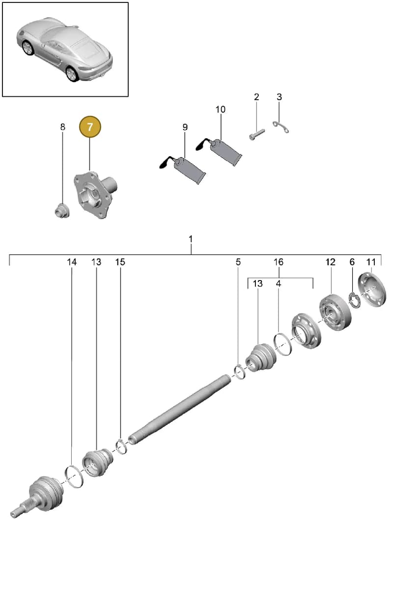 9P1407615 — Porsche Cayman (2016-2019) diagram p50501030, position 7