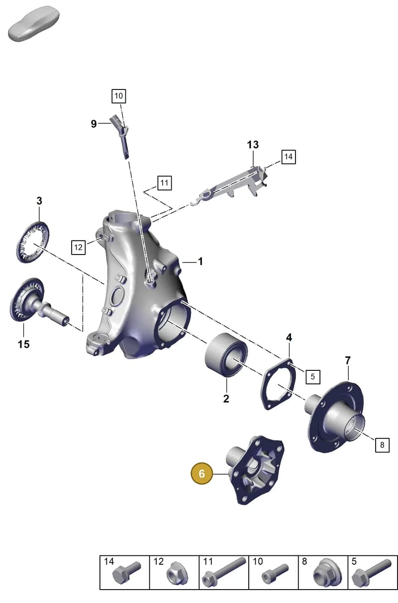 9P1407615 — Porsche 911 (2020-2022) diagram p57401005, position 6