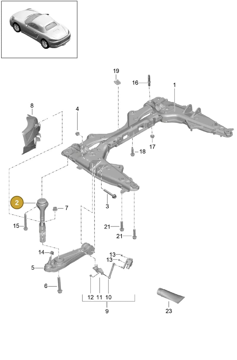 9P1407621B — Porsche Boxster (2016-2019) diagram p48401000, position 2