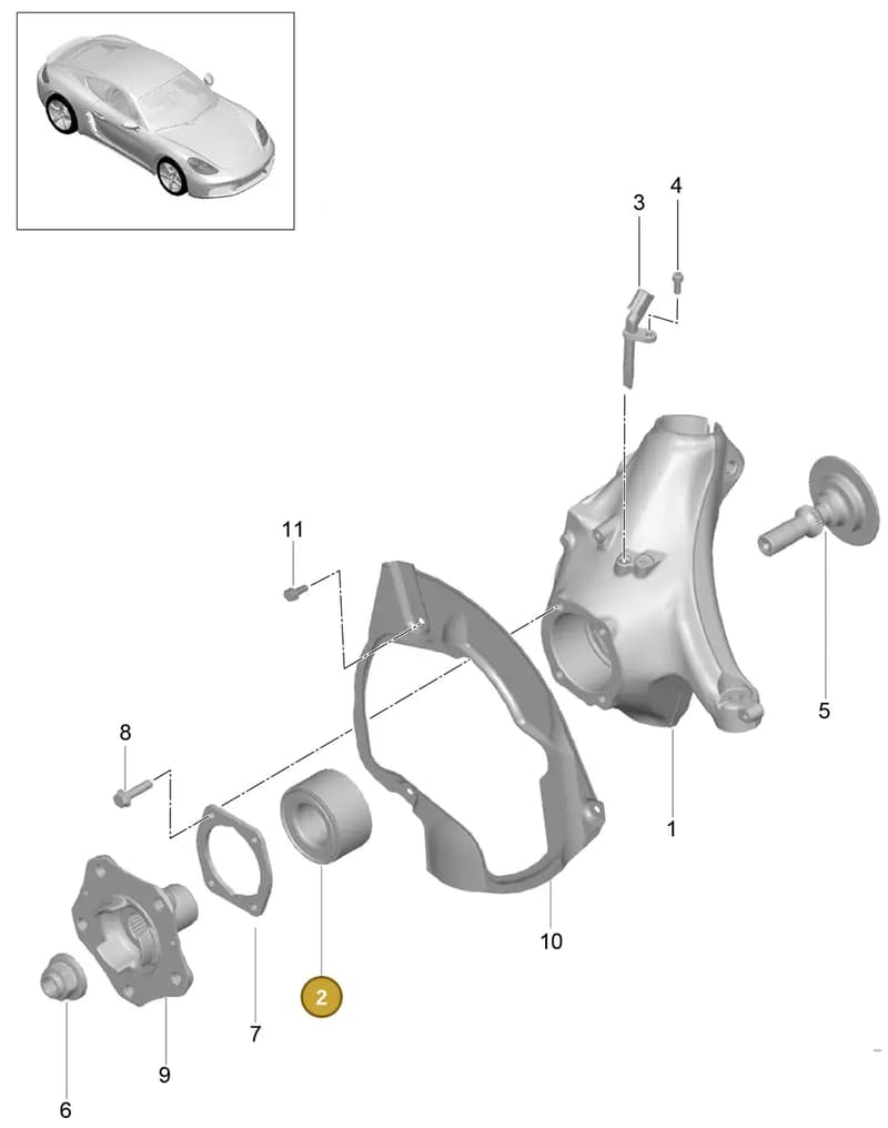 9P1407621B — Porsche Cayman (2016-2019) diagram p50401020, position 2