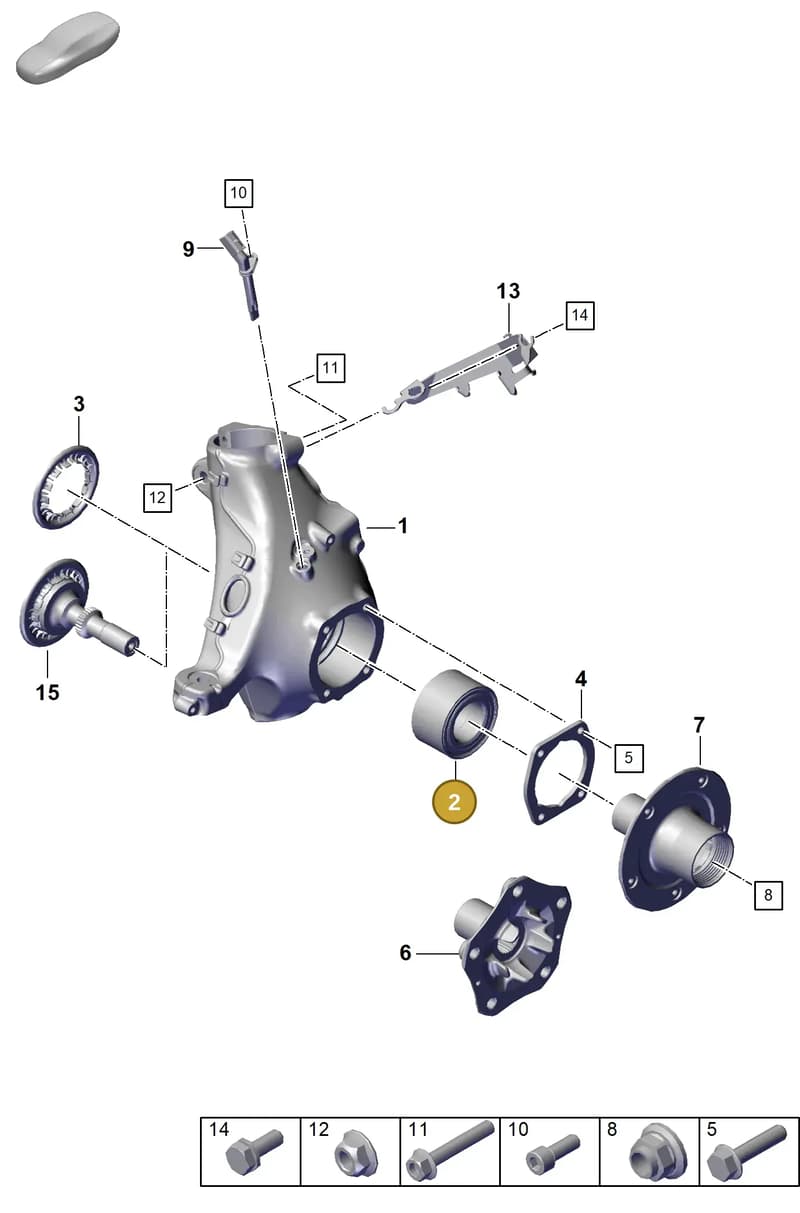 9P1407621B — Porsche 911 (2020-2022) diagram p57401005, position 2